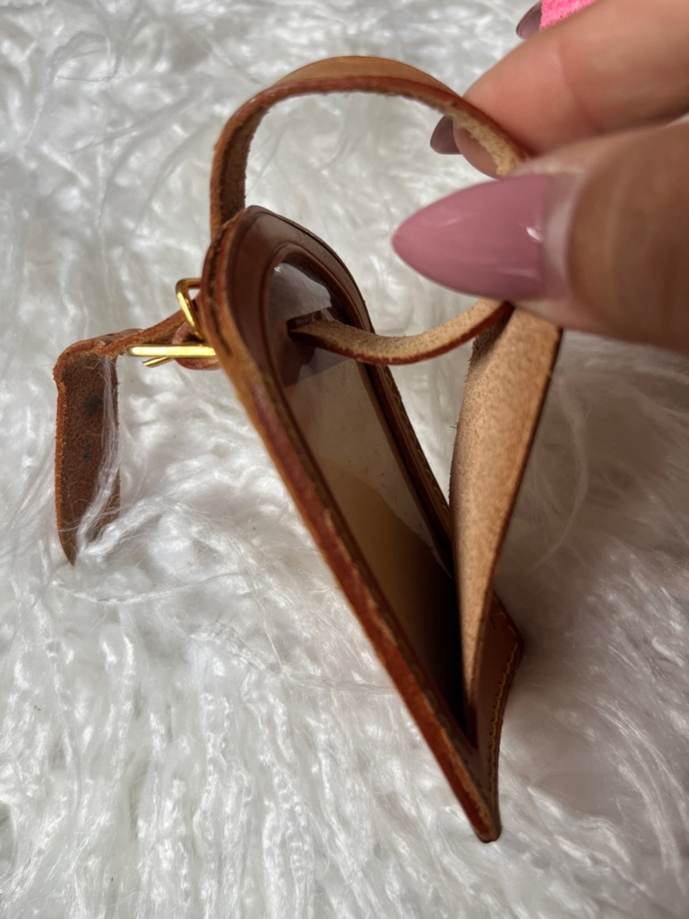 Louis Vuitton Brown Leather Luggage Tag with Strap - Picture 14 of 14